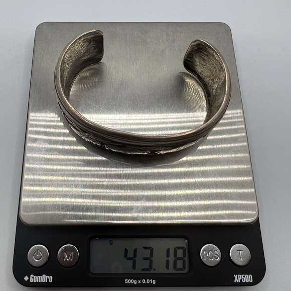 Sterling silver cuff bracelet by Thomas singer with buffalo navajo 43.19 grams - Picture 8 of 13